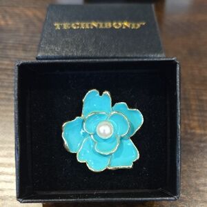 Technibond Turquoise Flower Ring